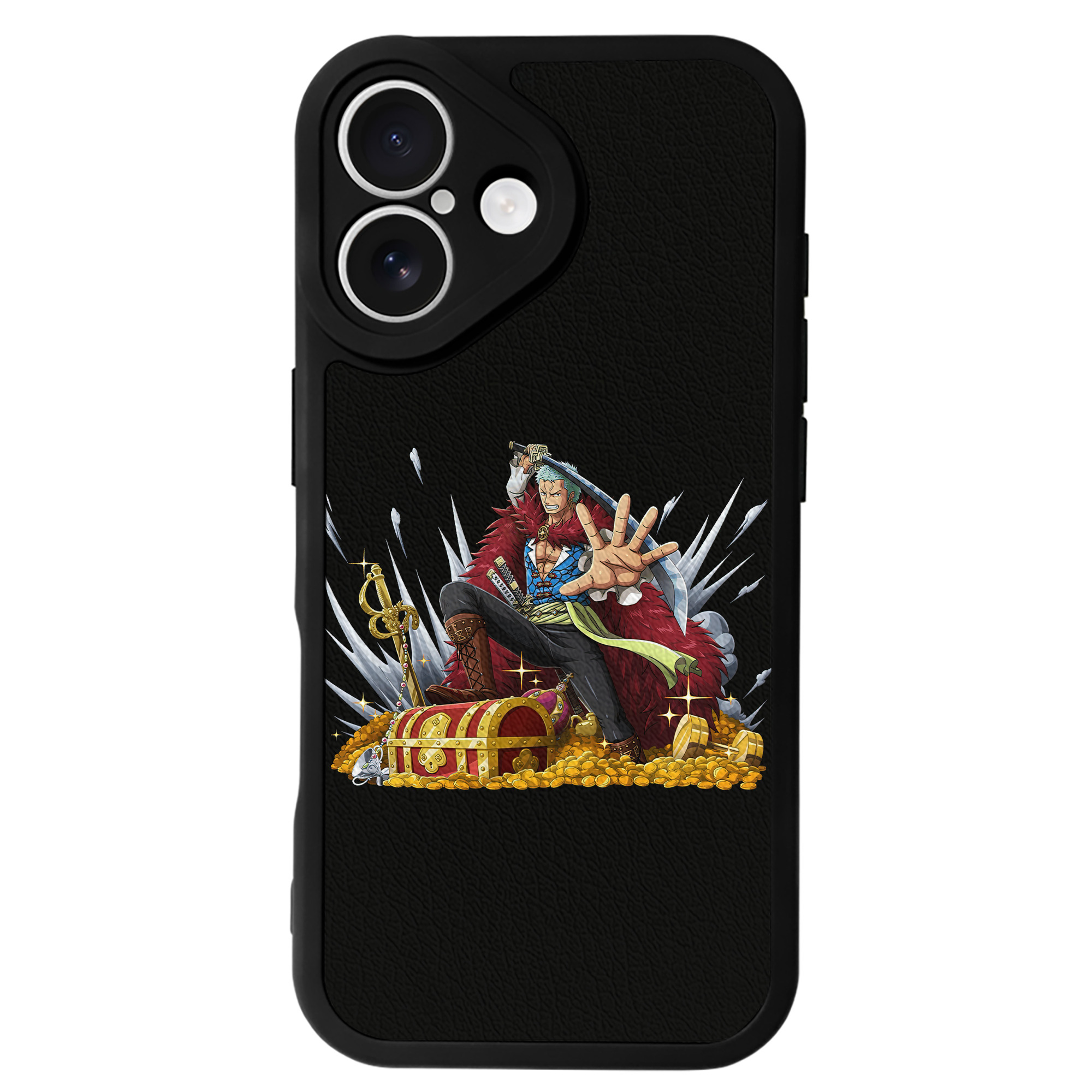 （画像用） ワンピース ロロノア・ゾロ ONE PIECE Roronoa Zoro 【iPhone 16シリーズ対応】シリコンスマホケース（レザー調） 材質：シリコン